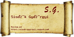 Sisák Györgyi névjegykártya